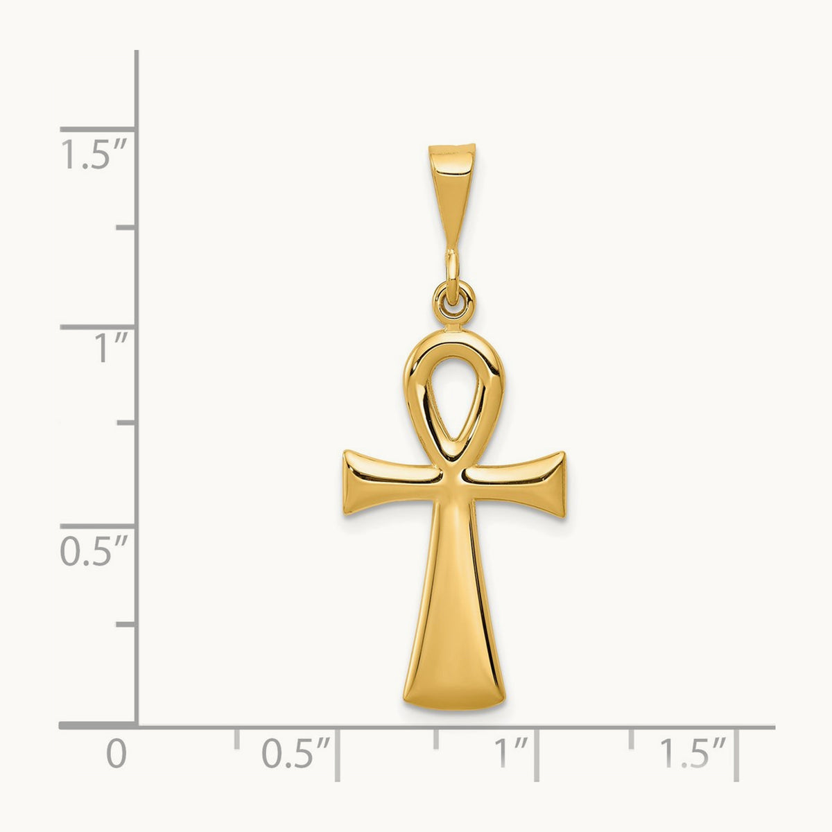 Egyptian Ankh Cross Pendant, 14K