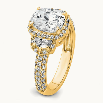 Cushion Halo Engagement Ring, 3.00 ct tw Lab-Grown Diamond