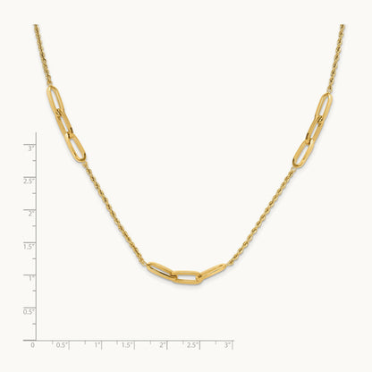 Polished and D/C Fancy Link Rope Necklace, 14K
