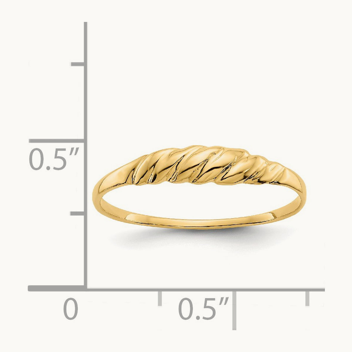 Ridged Dome Ring, 14K