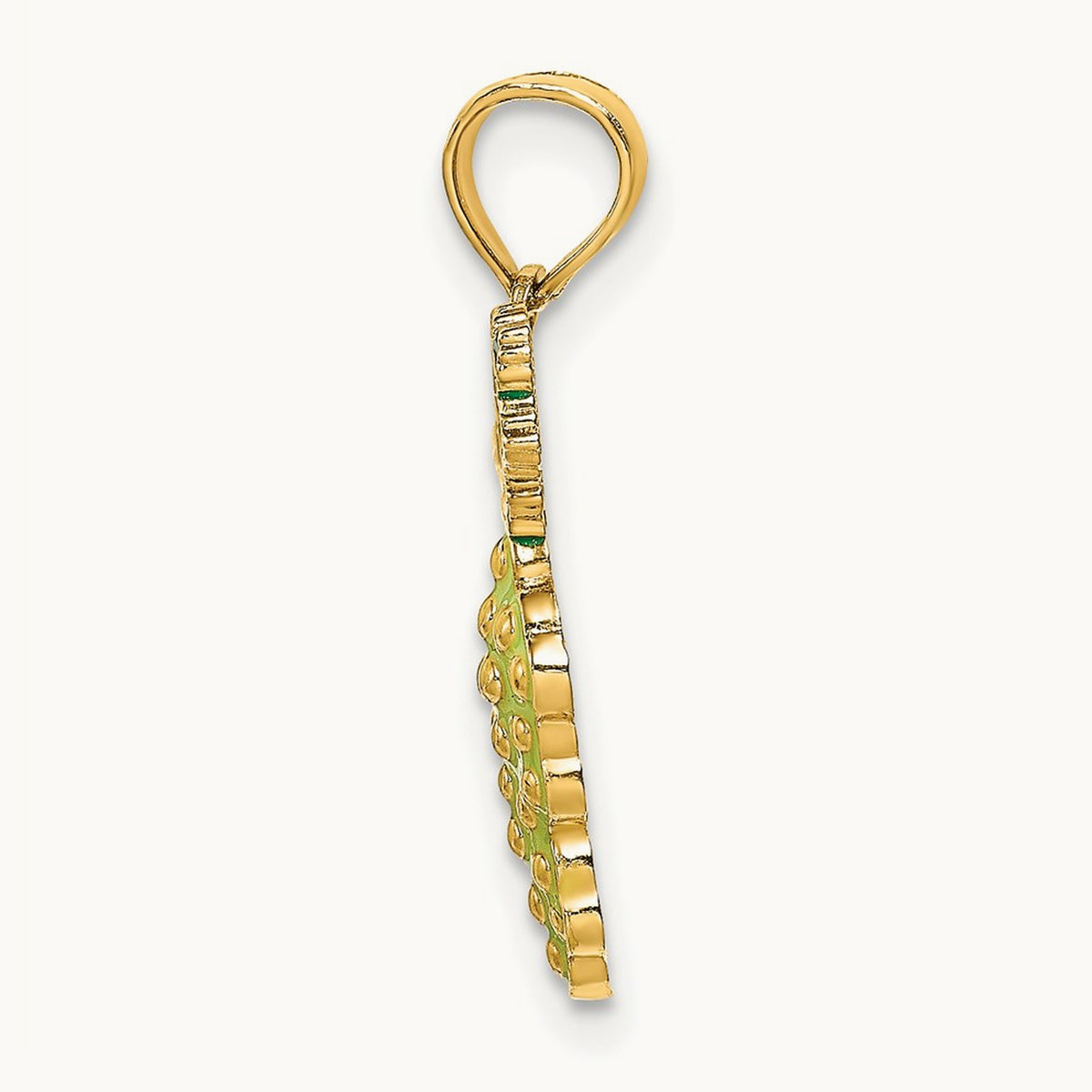 W/ Enamel Grapes W/ Stem and Leaf Charm, 14K