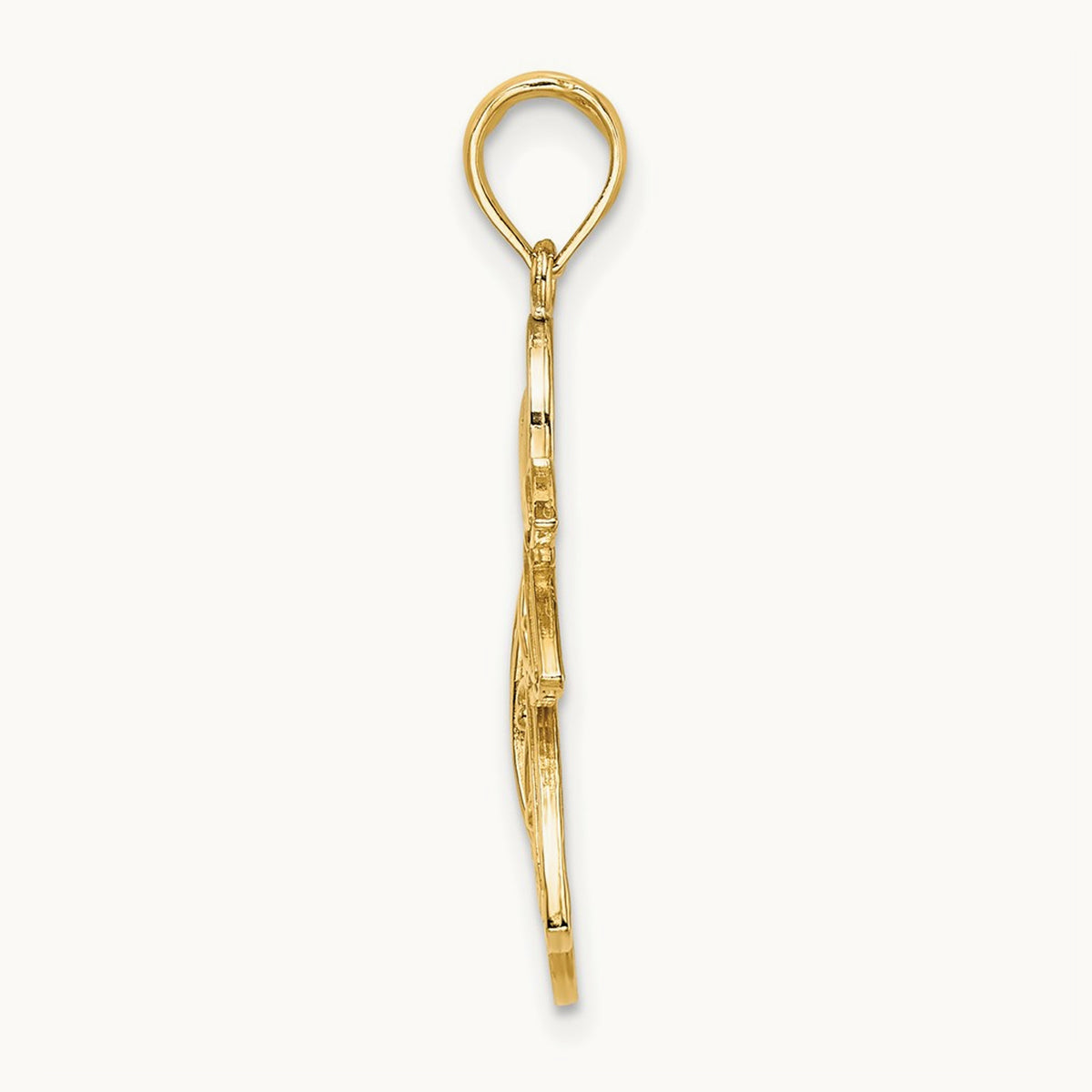 W/ Rhodium Flying Angel Charm, 14K