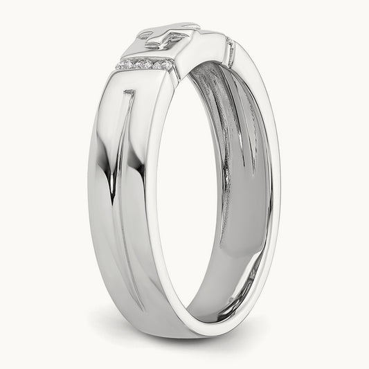 Cross Womens Wedding Band, 0.10-0.15 ct tw