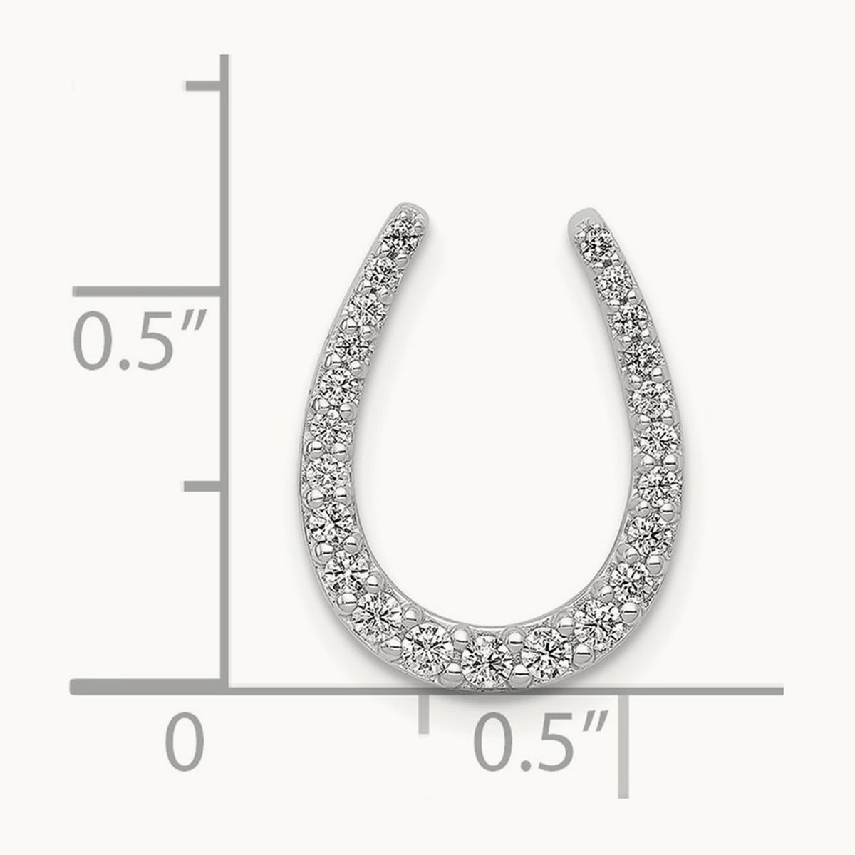 Diamond Horseshoe Chain Slide — 14K White Gold, 0.242 ct
