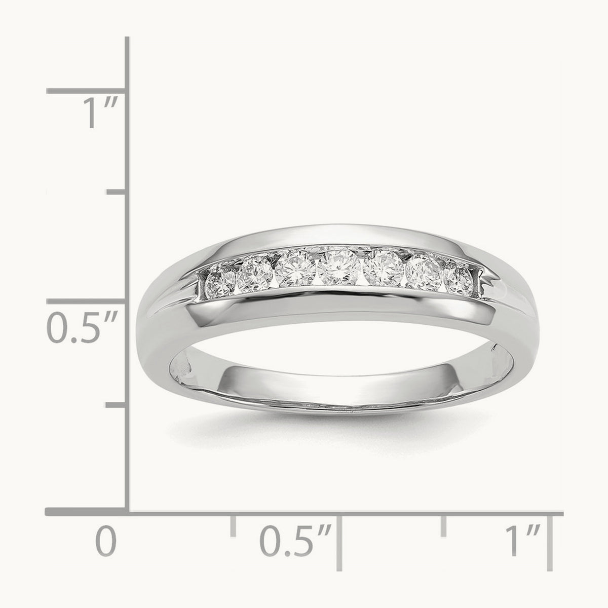 Diamond Men's Channel Ring — 14K White Gold