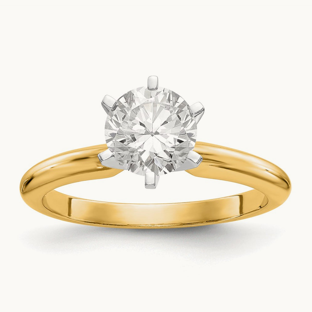 1.5ct. Heavy-Weight Half-Round 6-Prong Mounting, 14K Two-tone