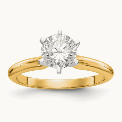 1.5ct. Heavy-Weight Half-Round 6-Prong Mounting, 14K Two-tone