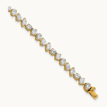 Multiple Shape Tennis Bracelet, 5.25 ct tw Lab-Grown Diamond — 14K Yellow Gold