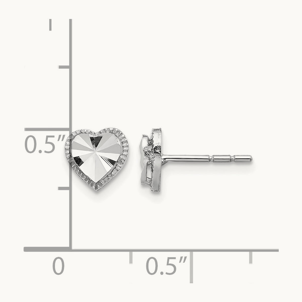 Diamond-Cut Heart Post Earrings — photo set