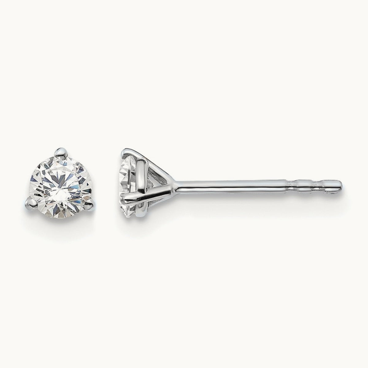 Round Stud Earrings, 0.10-6.00 ct tw Lab-Grown Diamond — 1/3 ct, Platinum