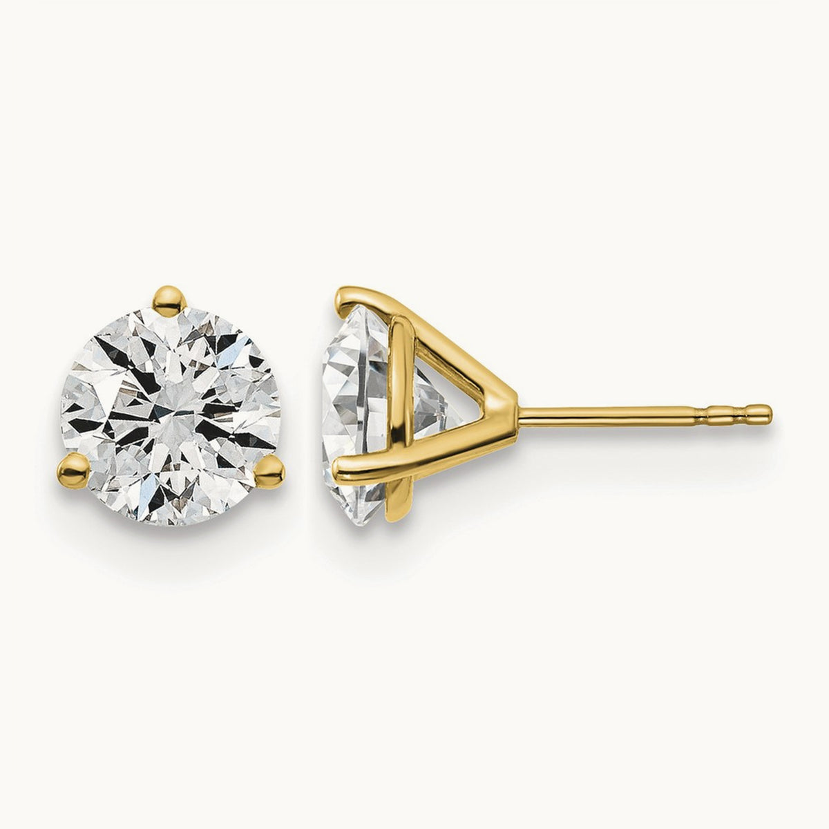 Round Stud Earrings, 0.10-6.00 ct tw Lab-Grown Diamond