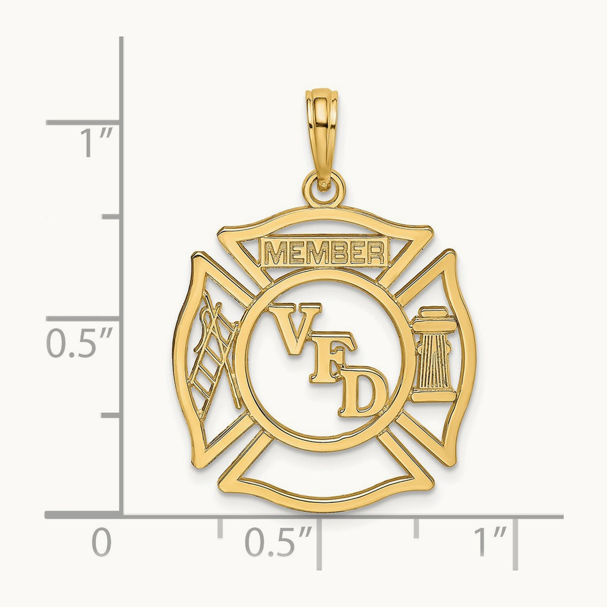 VFD Member Shield Charm — 14K Yellow Gold