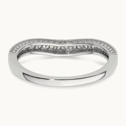 Contoured Diamond Wedding Band, 14K White Gold