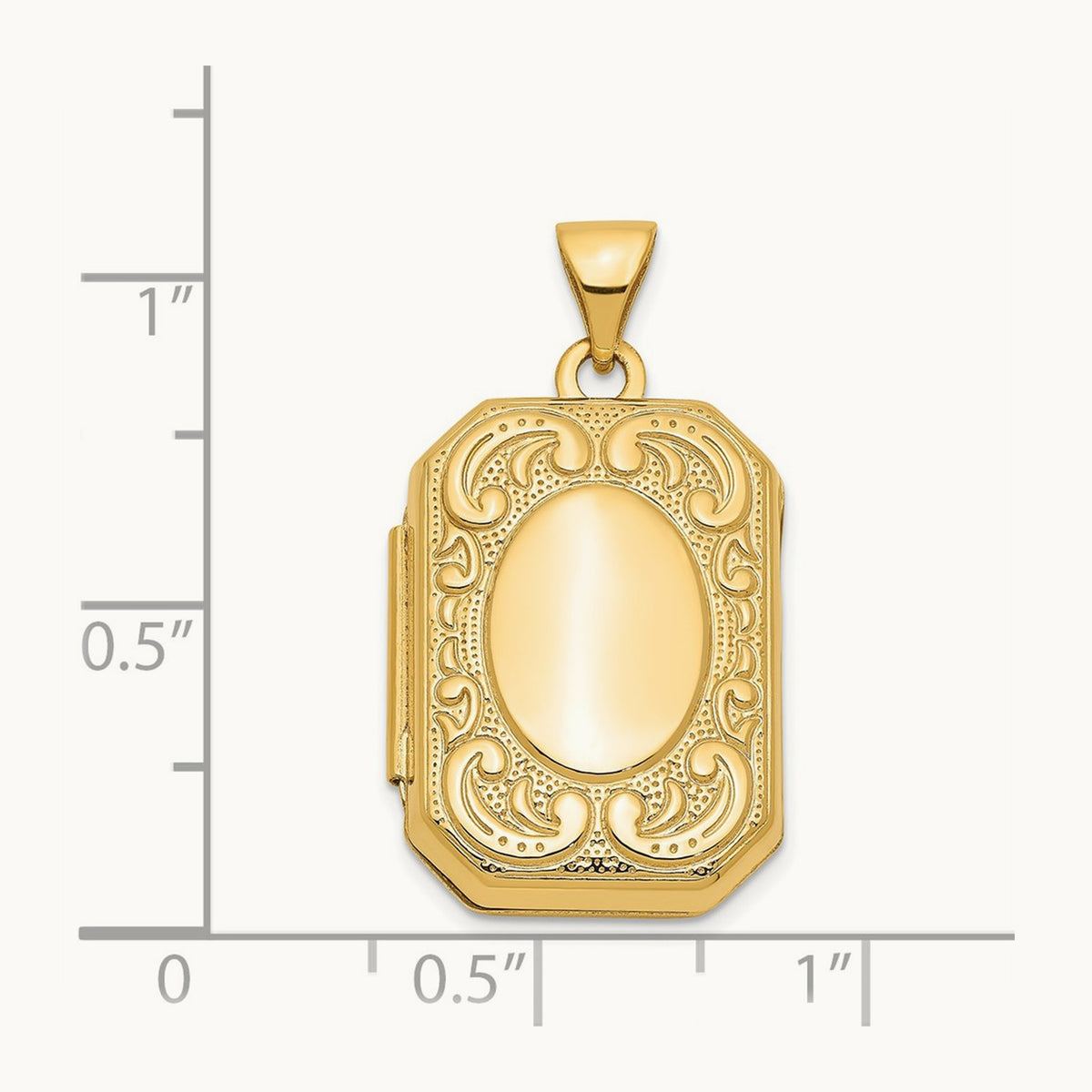 Fancy Rectangle Locket, 14K Yellow Gold