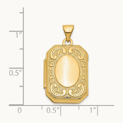 Fancy Rectangle Locket, 14K Yellow Gold