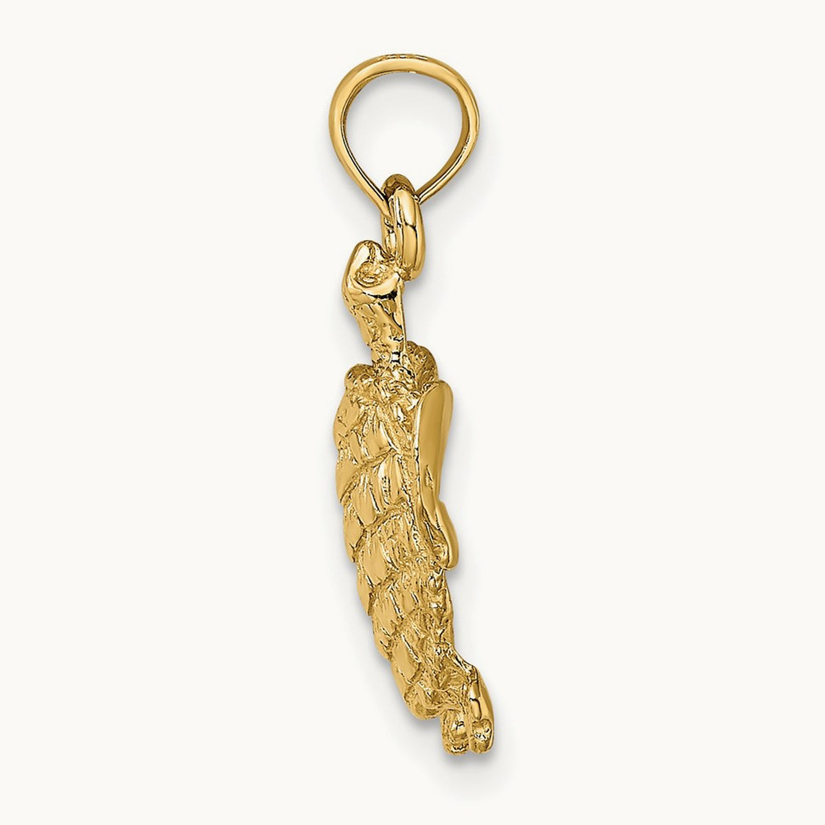 Textured Sea Turtle Charm — 14K Yellow Gold