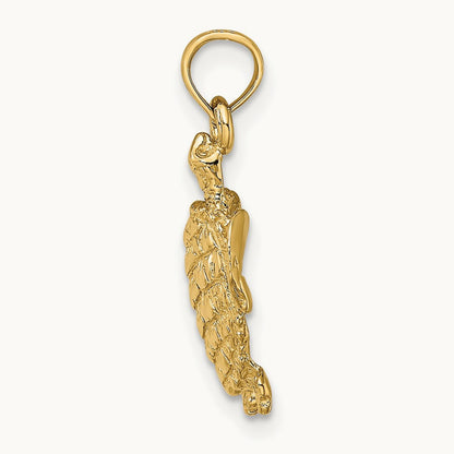 Textured Sea Turtle Charm — 14K Yellow Gold