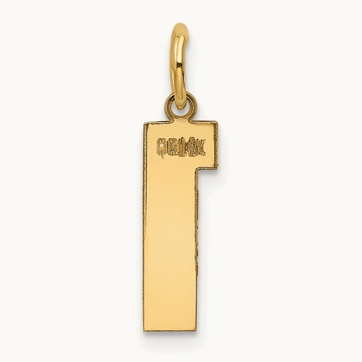 Medium Polished Number 1 Charm — 14K Yellow Gold