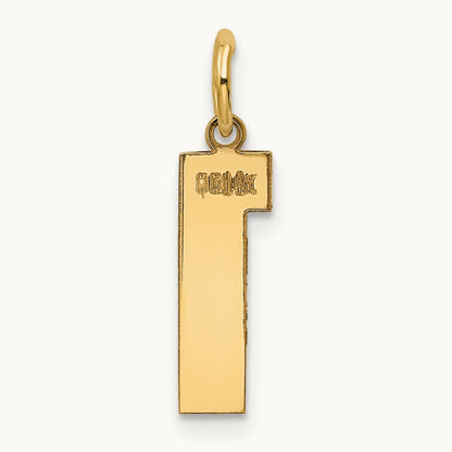 Medium Polished Number 1 Charm — 14K Yellow Gold