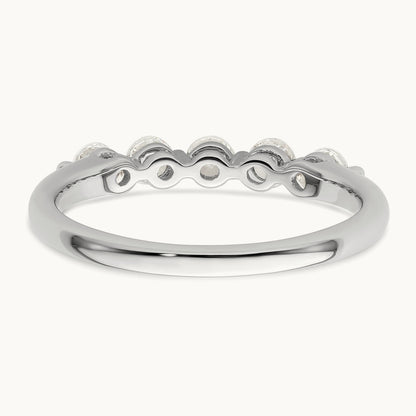 5-Stone Diamond Band, 14K White Gold