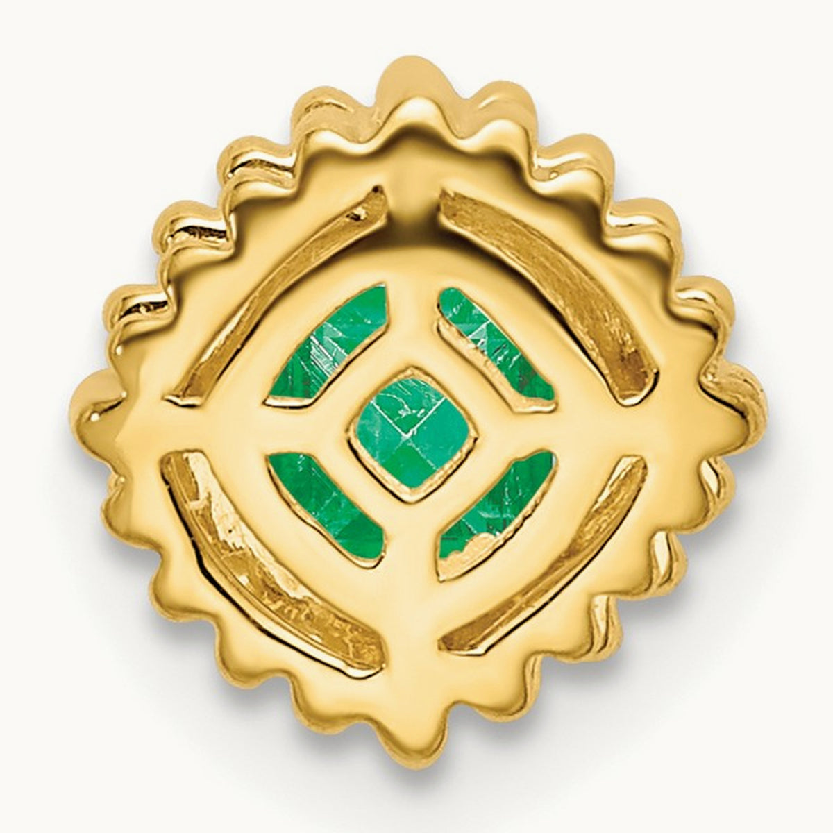 Cushion Emerald Chain Slide, 14K