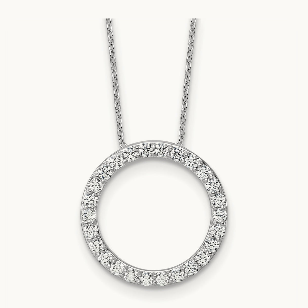 Circle Slide Necklace, 1-3 ct Lab-Grown Diamond — 14K White Gold