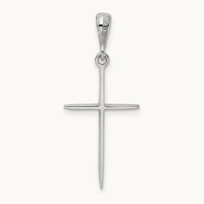 Cross Pendant, 14K White Gold