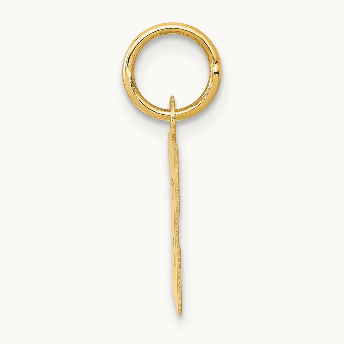 Small Block Initial Charm — 14K Yellow Gold, E