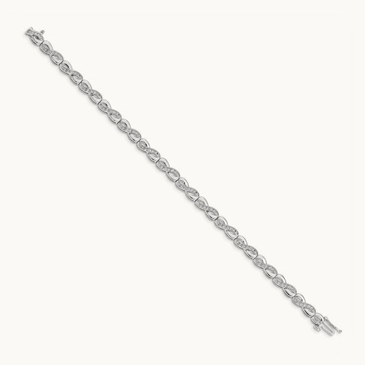 Diamond Infinity Link Bracelet, 14K White Gold