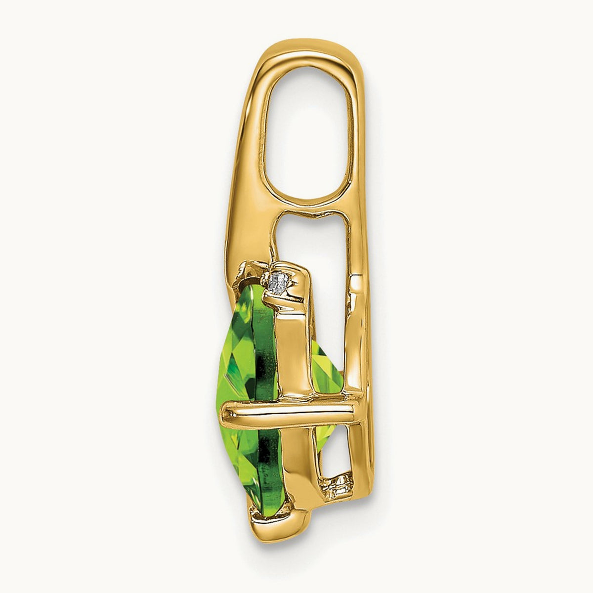 Cushion Peridot and Diamond Pendant — photo set