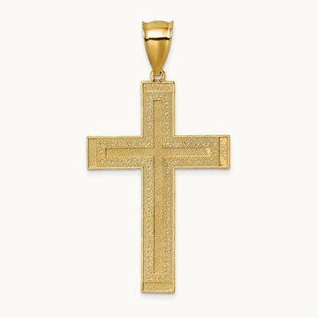 Polished w/ Diamond-cut Textured Fancy Cross Pendant — photo set
