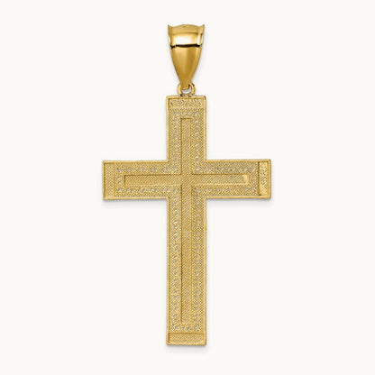 Polished w/ Diamond-cut Textured Fancy Cross Pendant — photo set