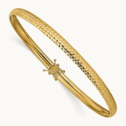 Polished Diamond-cut Flexible Bangle — 8mm