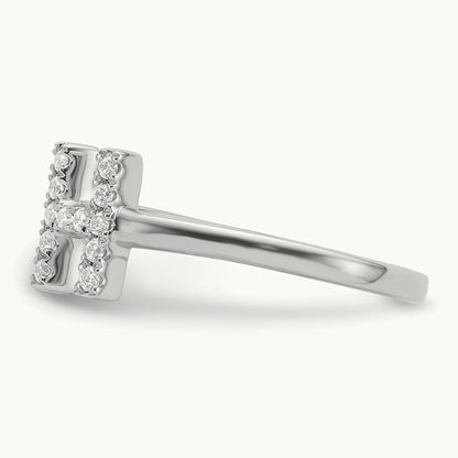 Initial H Adjustable Ring, 0.20 ct tw Lab-Grown Diamond