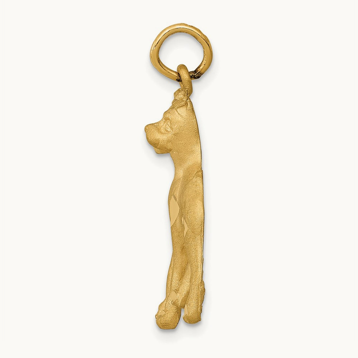 Solid Polished Boxer Charm, 14K Yellow Gold