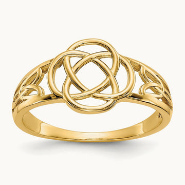 Polished Ladies Celtic Knot Ring, 14K