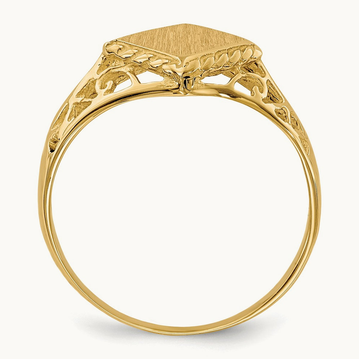 8.5x8. Open Back Signet Ring, 0mm, 14K
