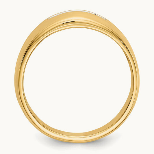 Diamond Mens Ring, 14K with Rhodium