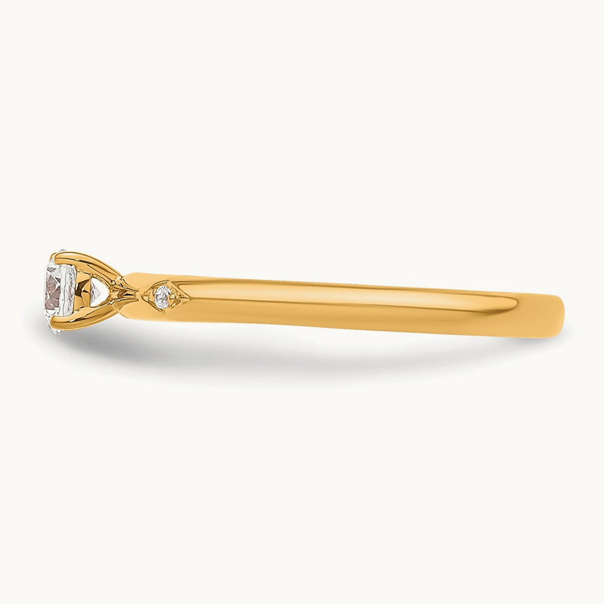 Polished Complete Diamond Promise Ring — 14K Yellow Gold