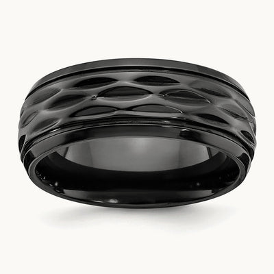 Black Zirconium Polished and D/C Band, 8mm