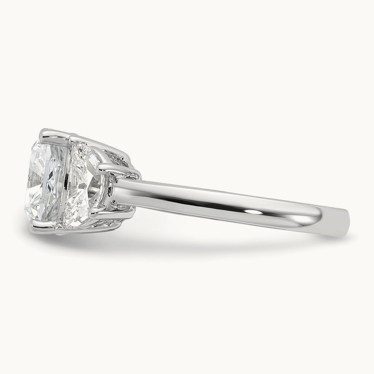 Half Moon & Cushion Semi-Mount Engagement Ring, 0.25-1.00 ct tw Lab-Grown Diamond — 1 ct, 14K White Gold