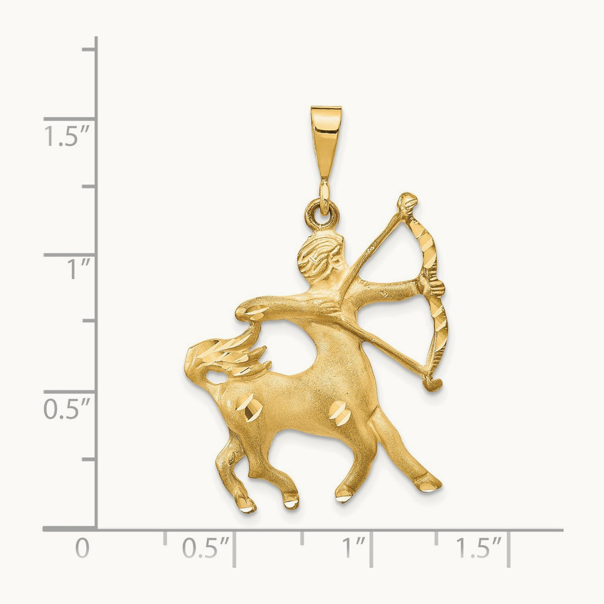 Satin Diamond-cut Sagittarius Zodiac Charm — photo set