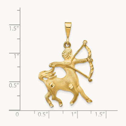 Satin Diamond-cut Sagittarius Zodiac Charm — photo set