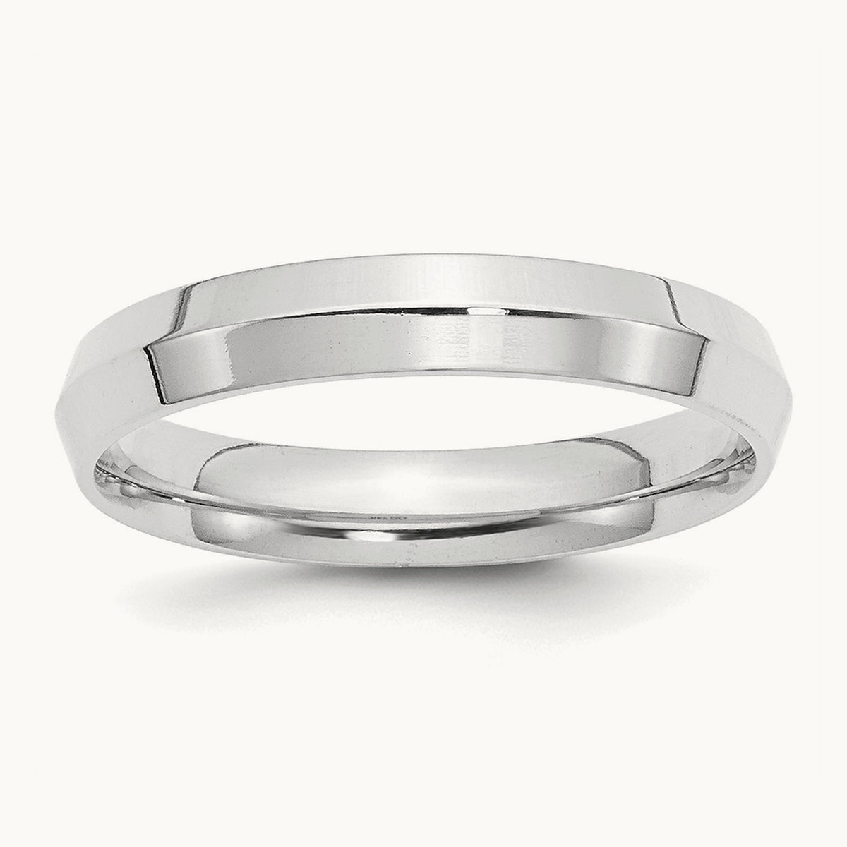 Knife Edge Comfort Fit Band — 14K White Gold, 4mm