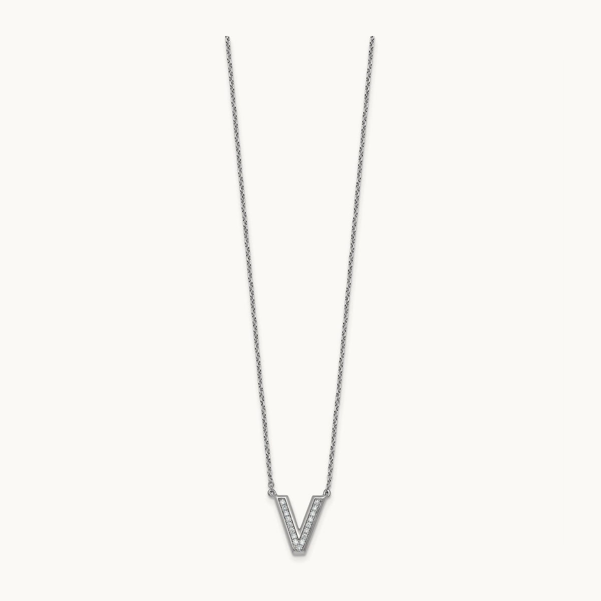 Initial V Necklace, 0.15 ct tw Lab-Grown Diamond