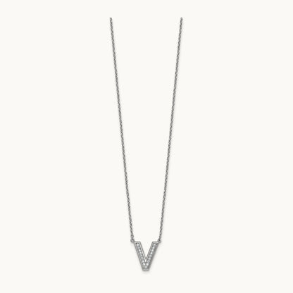 Initial V Necklace, 0.15 ct tw Lab-Grown Diamond