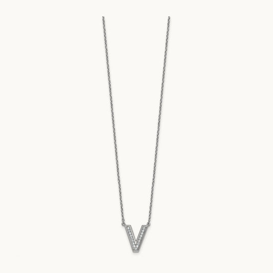 Initial V Necklace, 0.15 ct tw Lab-Grown Diamond