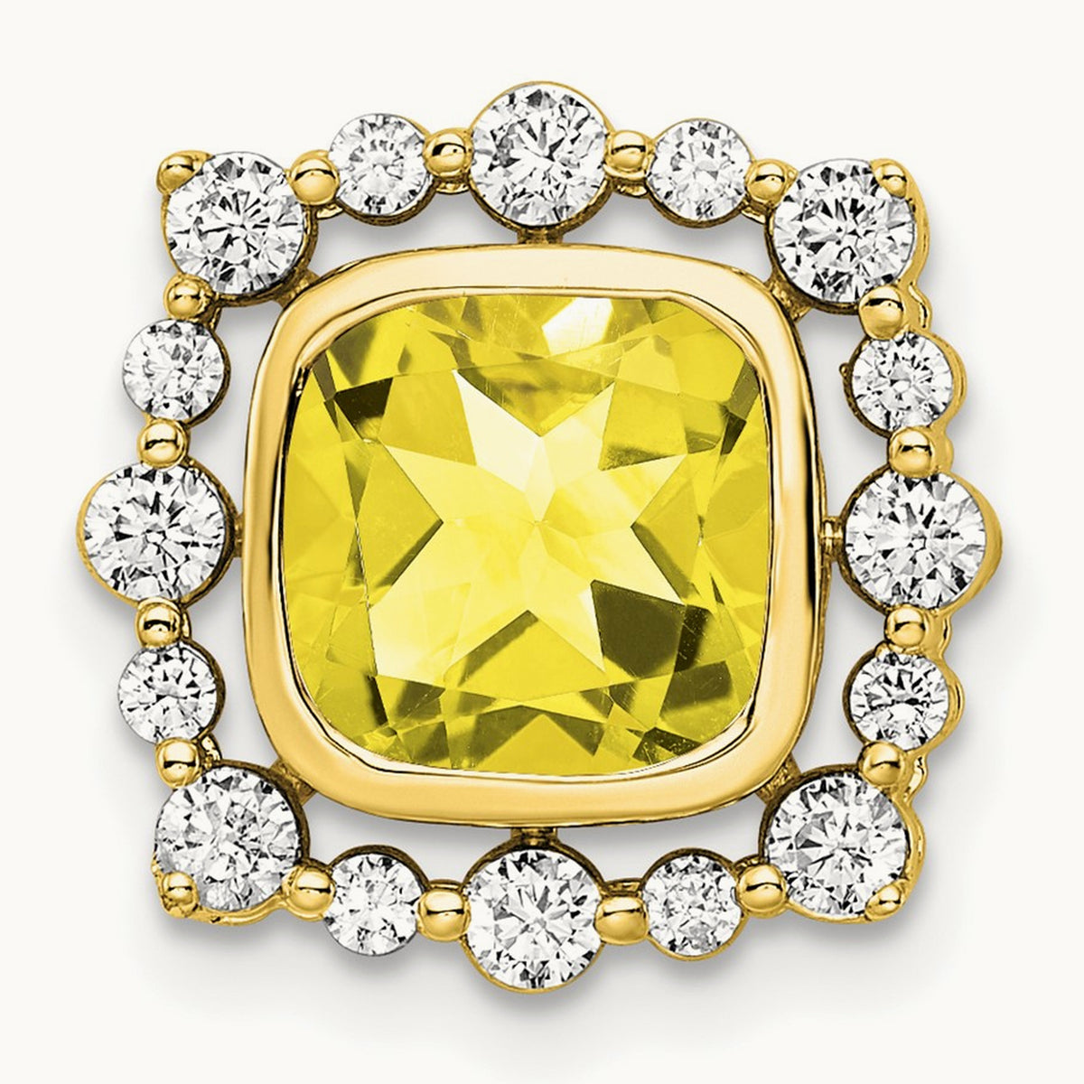 Created Yellow Sapphire Chain Slide, 0.50 ct tw Lab-Grown Diamond