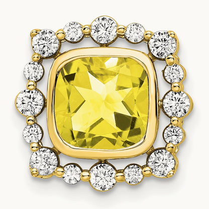 Created Yellow Sapphire Chain Slide, 0.50 ct tw Lab-Grown Diamond