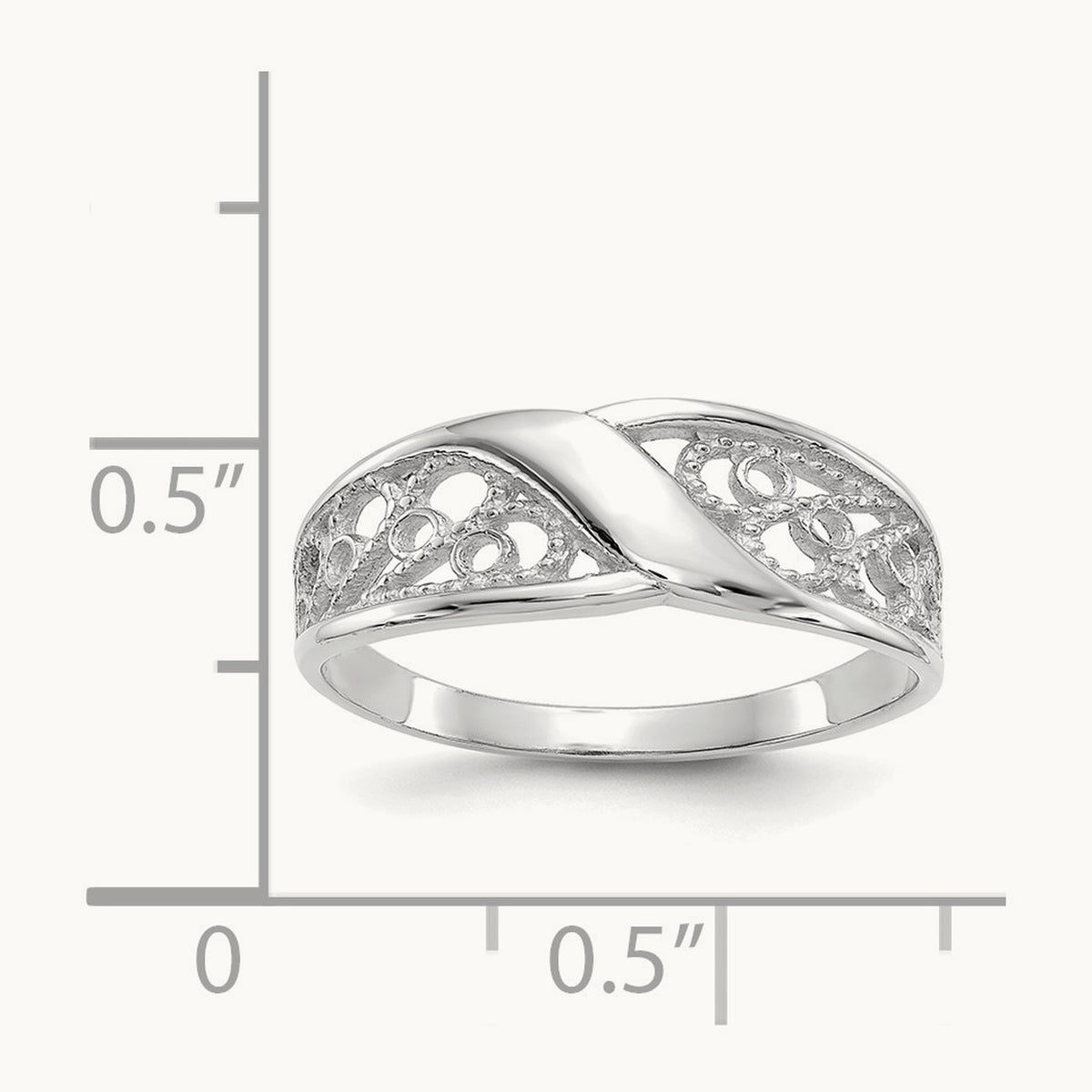 Filigree Ring, 14K White Gold